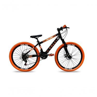 Imagem de Bicicleta Grau Aro 26 21 Marchas Colli Preto Fosco-laranja