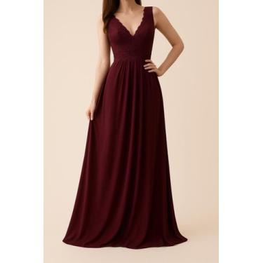 Imagem de Vestido De Festa Longo Para Madrinha Com Renda No Busto - Casual Dress