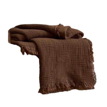 Imagem de JUSHZ Cobertores e mantas fofas femininas masculinas para cama adulto casal longo solteiro para sofá inverno algodão fio de 4 camadas multiuso lazer (marrom, 130 x 170 cm)