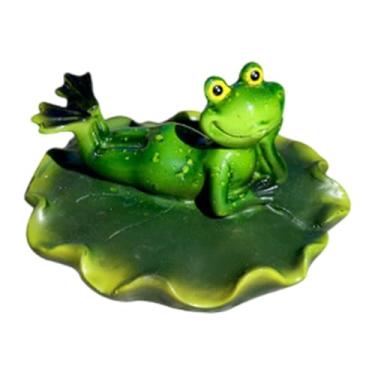 Imagem de MFMEXUL Decoração de Estátua Estátua de Animais Decorativos Sapo Flutuante de Água Água, Style B, Tamanho real