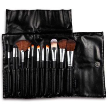 Imagem de Pincel para maquiagem Macrilan com Estojo Kit 12 unidades KP1-2D, Unic