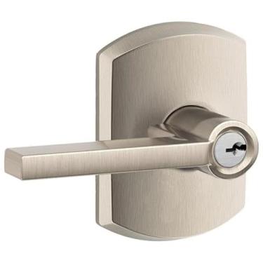 Imagem de Schlage Lock Company F51ALAT619GRW Fechadura para porta de entrada Greenwich Deco Rose níquel acetinado