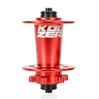 Imagem de BestPartsCom KOOZER XM490 32H Alumínio Super Leve MTB Mountain Bicicleta Disco de freio Hub Liberação rápida/Através Eixo QR Thru Frontal Traseira 8-12 Velocidades (Vermelho, Thru Cubo Traseiro (14212 mm))
