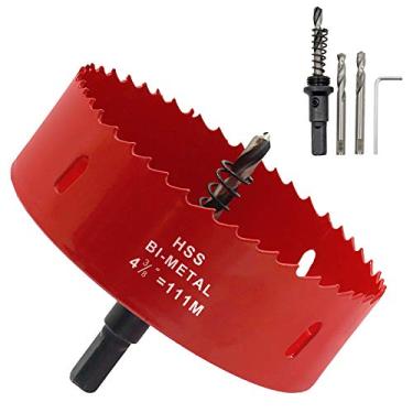 Imagem de Serra de orifício Hordion de 111 mm, 11 mm, 11 mm, 11 mm, corte de dente de corte de cornhole, placa de fibra de plástico de madeira drywall de fibra de metal macio