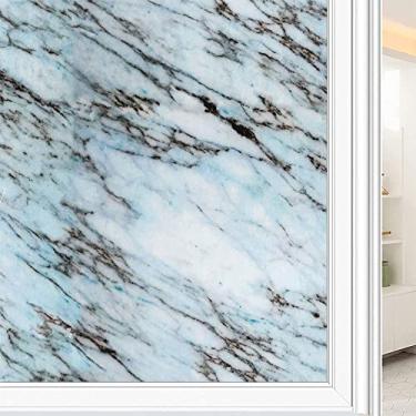 Imagem de Película de janela de privacidade de mármore, textura de estilo mármore, filme de vidro para sala de estar e escritório em casa, L90 x C 190 cm