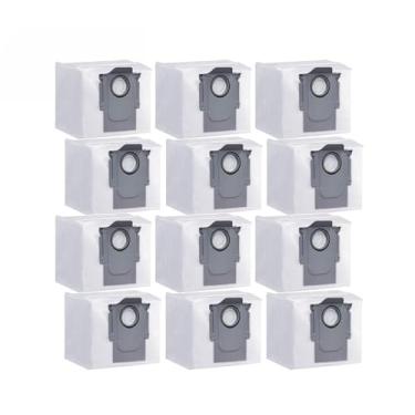 Imagem de Pacote com 12 sacos de pó para aspirador de pó Roborock Q5+, Q5, Q7, Q7 Max, Q7 Max+, S8+, S8 Pro Q7, S7 MaxV Ultra Robot Aspirador, saco de grande capacidade de 3,0 L
