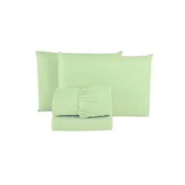 Imagem de Kit Roupa Cama Solteiro 100% Algodão 3 Peças Percal 200 Fios Hotel Pou