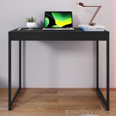 Imagem de Mesa Escrivaninha Estilo Industrial Pés de Ferro Estudo e Escritório H