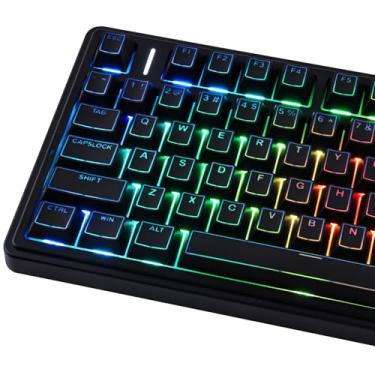 Imagem de Hyekit Teclas PBT – Teclas Shine Through Double Shot, 142 teclas Cherry Profile Backlit para interruptores magnéticos Cherry Gateron MX 60 65 75 100 por cento teclado mecânico (escuro)