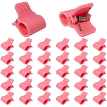 Imagem de Grampos de estufa para tubo de PVC de 1/2 polegada, aros de estufa, estrutura de suporte, túnel de cultivo, estacas de jardim de suporte de plantas. Clipes de jardim rosa para fixação de cobertura de