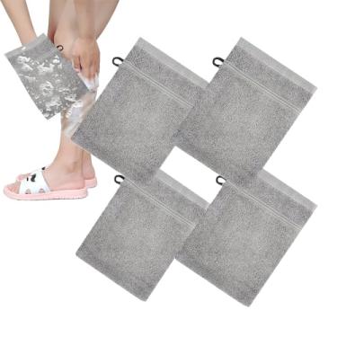 Imagem de De Banho, Toalhas De Rosto Com Argola, Conjunto De 4 Peças De Algodão Para Banho Lavagem De Mãos Rosto E Pele Para Homens Crianças E Bebés E Uso Em Viagens Confortável E Fácil De