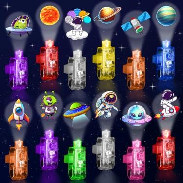 Imagem de M AMFEOV Decorações Para Festa Com Tema Espacial, Luzes De Dedo Led Que Brilham No Escuro, Materiais Fofos Aniversário Sala Aula