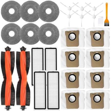 Imagem de Kit de substituição de acessórios compatíveis com Xiaomi Robot Vacuum X10 Plus, X10+, X20+, X20 Plus, peças 2 escovas principais, 6 escovas laterais, 8, saco de pó, 4 filtros HEPA 6 panos de esfregão