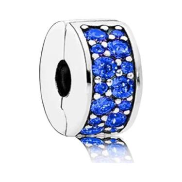 Imagem de Contas de Borboleta e Pata de Cão em Esmalte Azul e Prata - Para Pulse