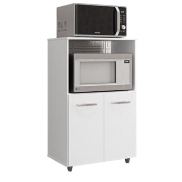 Imagem de Armário Multiuso para Cozinha com Gaveta e Portas - Balcão Organizador, Paneleiro e Fruteira com Armário para Móveis de Cozinha(Branco)