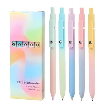 Imagem de de gel neutra | Canetas de ponta fina para anotações, esferográfica retrátil com aderência confortável, material escolar para crianças, professores, estudantes, colegas de trabalho