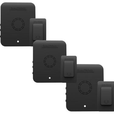 Imagem de KIT 3 Campainha Preto Sem Fio Longo Alcance 150m Qualitronix – 52 Toques, Resistente à Água, Bivolt, Trava Antifurto