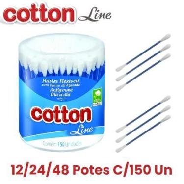 Imagem de Kit Hastes Flexíveis Cotton Line C/150 Un - 12/24/48 Potes, 12 unidade