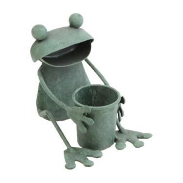 Imagem de SÖPÖSÖPÖ Metal Frog Garden Decor Mini Planter Sitting Style – 1 Piece x 7cm Set Maid in Japan Cute Amulet Japanese Style Souvenir Gift