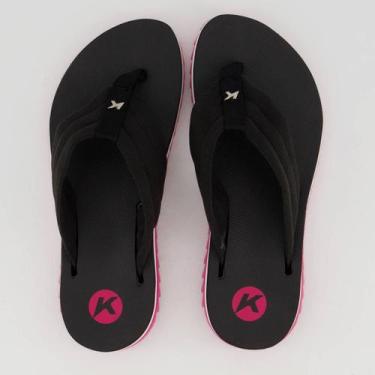 Imagem de Chinelo Kenner Kyra Pro Comfy Feminino Preto e Rosa, 37