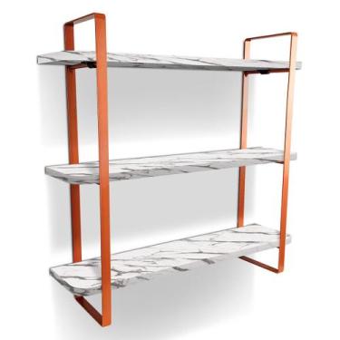 Imagem de Prateleira Tripla Nicho Hone Modelo Industrial Decoração Casa 60x15 Co