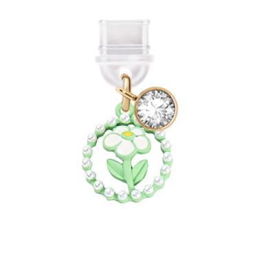 Imagem de ELISE & FONDA TP781 Tipo-C porta de carregamento plugue antipoeira pequeno 3D pintura em spray girassol guirlanda pingente de celular para iPhone 15/16/Samsung/OnePlus/Xiaomi/oppo telefones Android