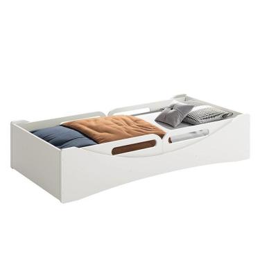 Imagem de Cama Evolutiva Luna Branco Fosco, 2 Kits Proteção Lateral Usinada E Colchão D33 - Reller Móveis Branco Fosco