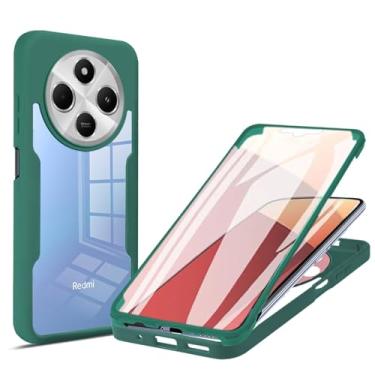 Imagem de MRRSIWEI Capa para Redmi 14C 4G, [Protetor de tela embutido] [À prova de choque de grau militar] Capa protetora robusta transparente de 360° para Redmi 14C 4G. Verde completo