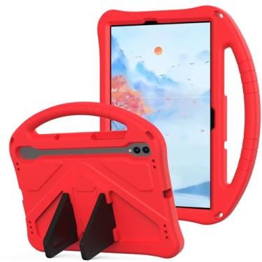 Imagem de YRH Capa protetora para Galaxy Tab S9 FE 5G 10,9 polegadas/Tab S9 5G 11 polegadas, capa protetora de EVA para tablet Samsung S9 FE/S9/S8/S7, com suporte S-Pen, vermelho