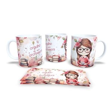 Imagem de Caneca branca dia dos professores floral (14098)