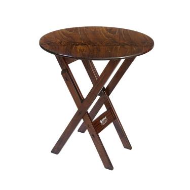 Imagem de Mesa Madeira Redonda 68cm Diametro Dobravel Jantar Cozinha Imbuia
