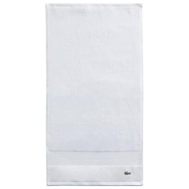 Imagem de Lacoste Toalha de mão Heritage 100% algodão Supima, branca, 40,6 cm x 76,2 cm – Altamente absorvente e de secagem rápida, toalha de banho super macia premium, essencial para banheiro, presente para