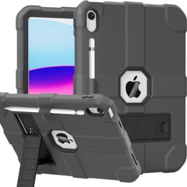 Imagem de Stweap Capa para iPad (A16) 11ª geração 11 polegadas 2025/iPad 10ª geração 10,9 polegadas 2022, capa protetora resistente [suporte de lápis embutido] para iPad 11/10 geração (cinza)