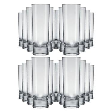 Imagem de kit 24 Copo Amassadinho Tubo 290mL  Vidro Incolor Nadir - Nadir Figuei