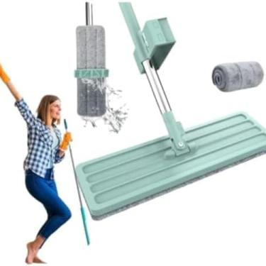 Imagem de Mop Rodo Mágico 360 com Cabo Inox e 2 Refis Limpeza Rápida e Eficiente! Rodo Multifuncional para Pisos Janelas e Vidros Ideal para Uso Doméstico e Profissional Fácil Manuseio