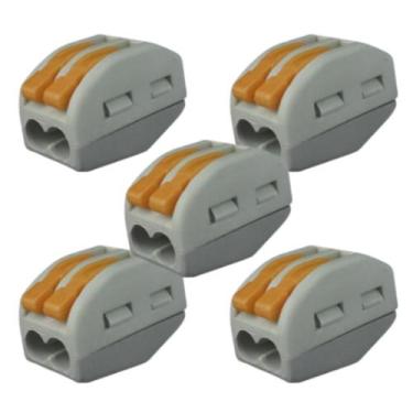 Imagem de Kit 05 Conector Emenda Rapida Alavanca 2 Vias Lukma