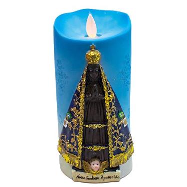 Imagem de Nossa Senhora Aparecida Luminária Vela 17.5cm - Enfeite Resina