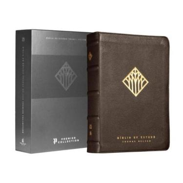 Imagem de BÍBLIA DE ESTUDO THOMAS NELSON, NVI, CAPA EM COURO autêntico MARROM, LEITURA PERFEITA, PREMIER COLLEC