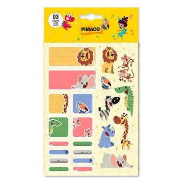 Imagem de Etiqueta escolar Baby Bichos com 66 unidades - Pimaco