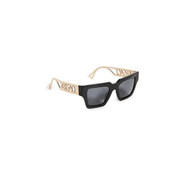 Imagem de Versace Óculos de sol femininos armação preta, lentes cinza escuro, 50 mm