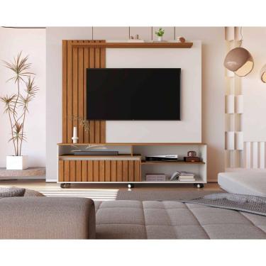 Imagem de Estante Home Para Tv até 60 Polegadas Havana 160cm Freijó com OffWhite - Rede Móveis