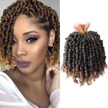 Imagem de Passion Twist Crochet Hair VIOLET, pré-torcido, 6 polegadas, 9 pacotes