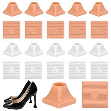 Imagem de SooGree Protetores de salto alto, 10 pares de capas de ponta de salto 5 tamanhos de rolhas de salto alto, protetores de calcanhar para andar na grama e cascalho macio