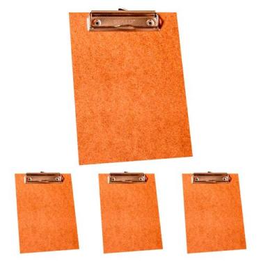 Imagem de Kit 4 Pranchetas A4 MDF Com oficio prendedor Eficiente de metal Stalo,