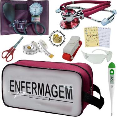 Imagem de Kit Academico Enfermagem Premium Preto Completo - Love Saude, VINHO TR