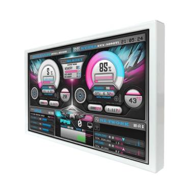 Imagem de VSDISPLAY Monitor LCD de 8 polegadas, 1280 x 800 IPS, portátil, pequeno, editor de tema integrado para capa de PC, CPU GPU RAM, monitoramento de dados, tela secundária, branco