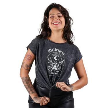 Imagem de Blusa estonada nozinho estampa portal mágico - Deliriyou, P, Cinza