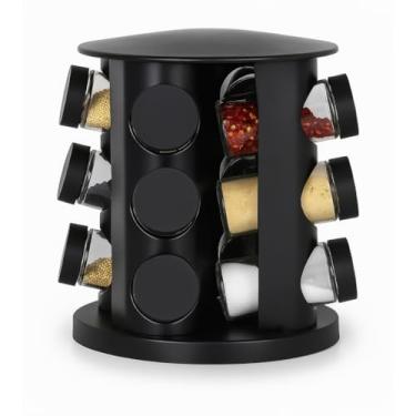 Imagem de Porta Temperos Giratório com 6/9/12 Com Potes de Vidro com Tampa Dosadora Cozinha Diário Organização(9 Porta Temperos)