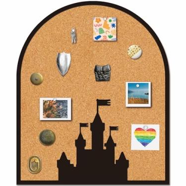 Imagem de CRASPIRE Quadro de pinos de cortiça 29 x 24 cm castelo preto montado na parede quadro de boletim emoldurado crachá de madeira marrom memorando broche de lapela armazenamento para casa, escritório