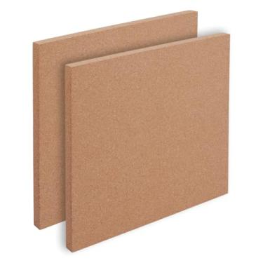 Imagem de OLYCRAFT 2 quadros de avisos quadrados, 30,5 x 30,5 cm, não autoadesivo, quadro de cortiça de 0,8 polegadas de espessura, azulejos de cortiça naturais, folhas para decoração de parede, festa